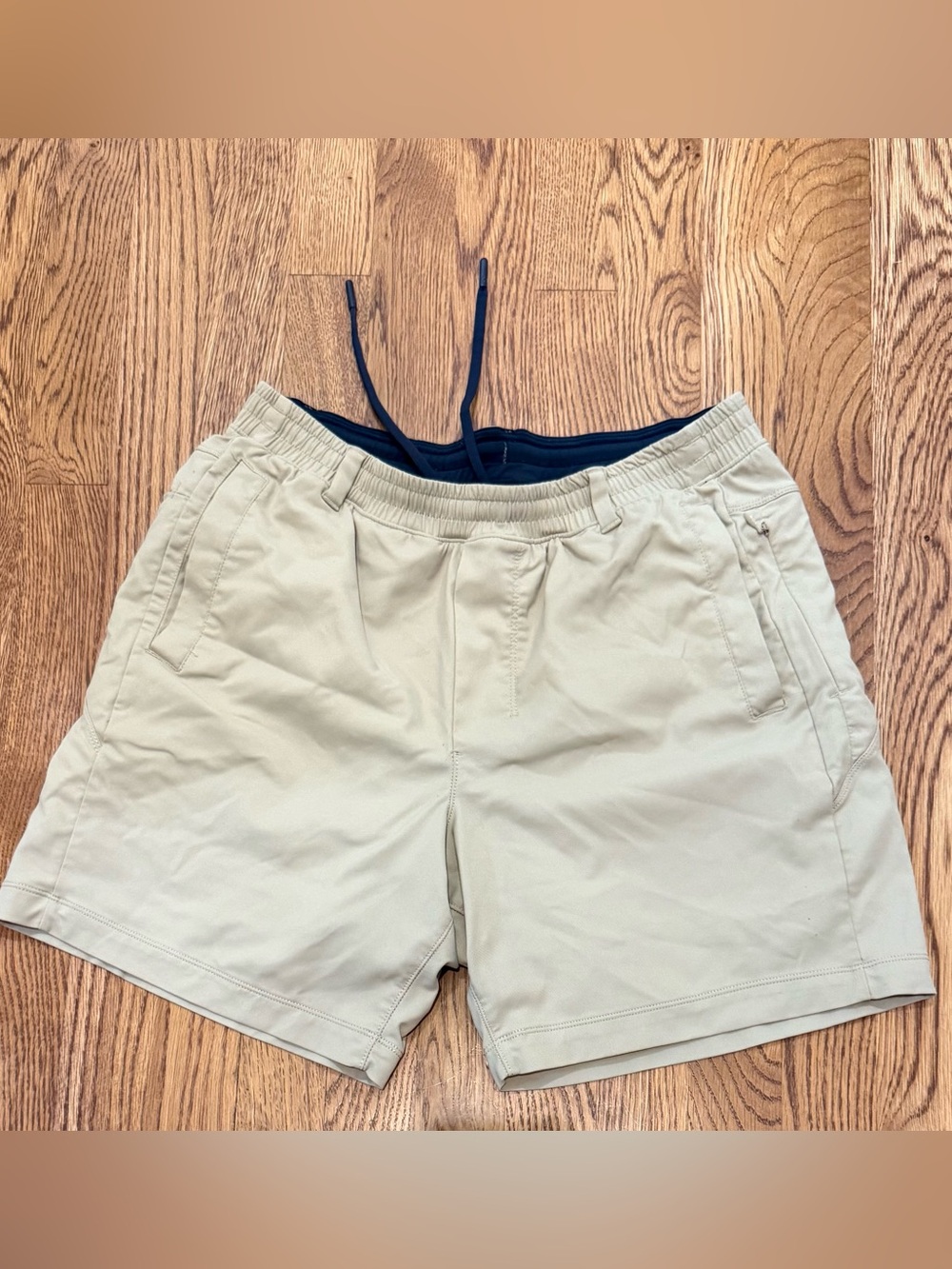 Birddogs Beige Drawcord Hybrid Shorts with Navy Liner